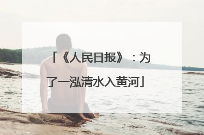 《人民日报》：为了一泓清水入黄河