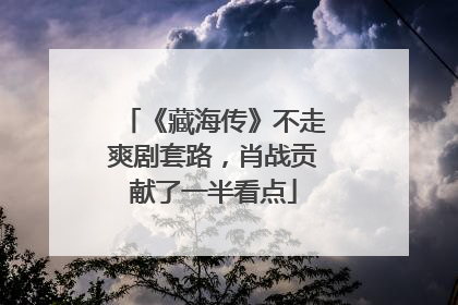 《藏海传》不走爽剧套路，肖战贡献了一半看点