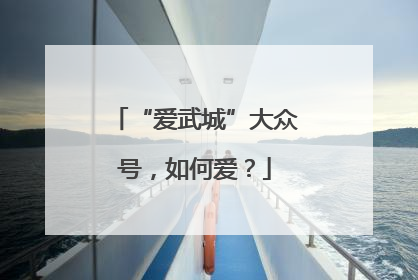 “爱武城”大众号，如何爱？