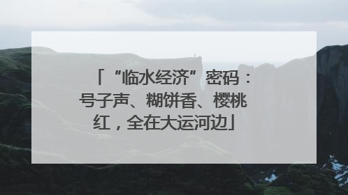 “临水经济”密码：号子声、糊饼香、樱桃红，全在大运河边