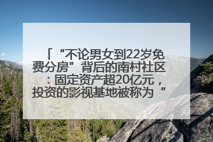 “不论男女到22岁免费分房”背后的南村社区：固定资产超20亿元，投资的影视基地被称为“山村好莱坞”