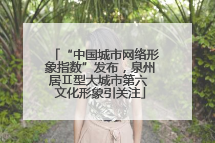 “中国城市网络形象指数”发布，泉州居Ⅱ型大城市第六 文化形象引关注