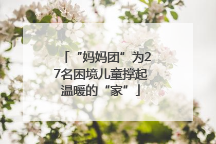 “妈妈团”为27名困境儿童撑起温暖的“家”