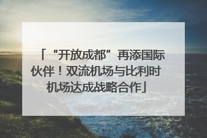 “开放成都”再添国际伙伴！双流机场与比利时机场达成战略合作