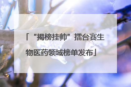 “揭榜挂帅”擂台赛生物医药领域榜单发布