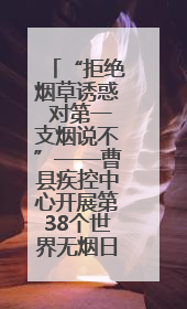 “拒绝烟草诱惑 对第一支烟说不”——曹县疾控中心开展第38个世界无烟日科普宣传活动