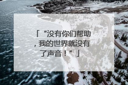 “没有你们帮助，我的世界就没有了声音！”