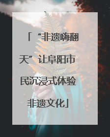 “非遗嗨翻天”让阜阳市民沉浸式体验非遗文化