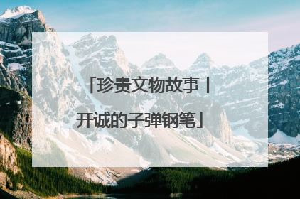 珍贵文物故事丨开诚的子弹钢笔
