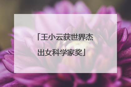 王小云获世界杰出女科学家奖