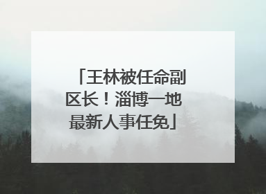 王林被任命副区长！淄博一地最新人事任免