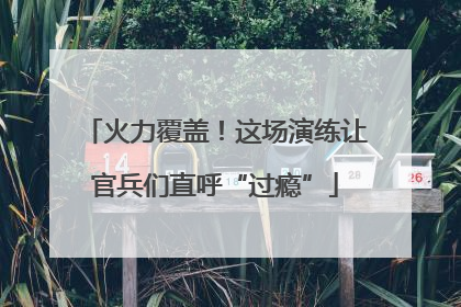 火力覆盖！这场演练让官兵们直呼“过瘾”