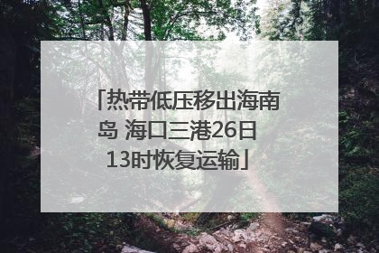 热带低压移出海南岛 海口三港26日13时恢复运输