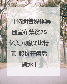 特朗普媒体集团宣布筹资25亿美元购买比特币 股价开盘后跳水