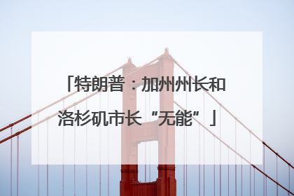 特朗普：加州州长和洛杉矶市长“无能”