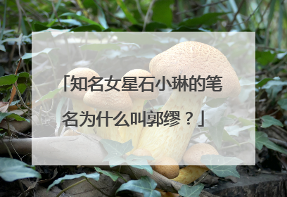 知名女星石小琳的笔名为什么叫郭缪？