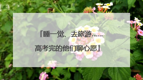 睡一觉、去旅游……高考完的他们聊心愿