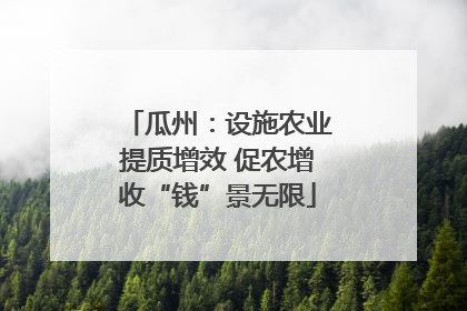 瓜州：设施农业提质增效 促农增收“钱”景无限