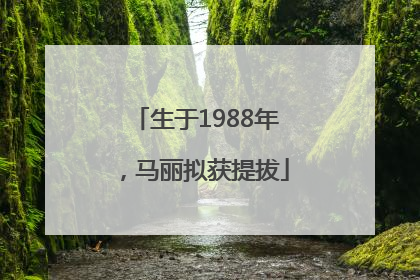 生于1988年，马丽拟获提拔