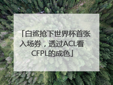 白鲨抢下世界杯首张入场券，透过ACL看CFPL的成色
