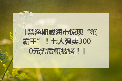 禁渔期威海市惊现“蟹霸王”！七人强卖3000元劣质蟹被铐！
