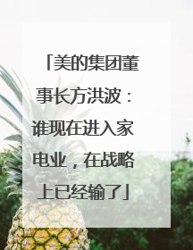 美的集团董事长方洪波：谁现在进入家电业，在战略上已经输了