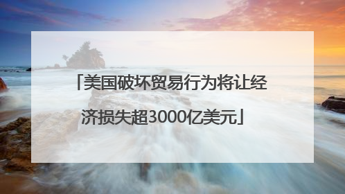 美国破坏贸易行为将让经济损失超3000亿美元