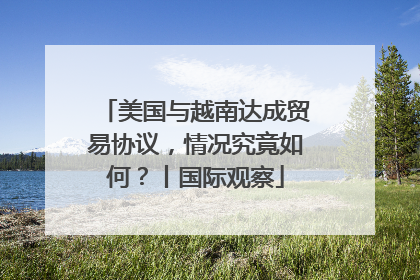 美国与越南达成贸易协议，情况究竟如何？丨国际观察
