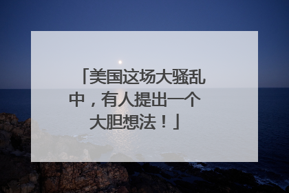 美国这场大骚乱中，有人提出一个大胆想法！