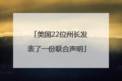 美国22位州长发表了一份联合声明