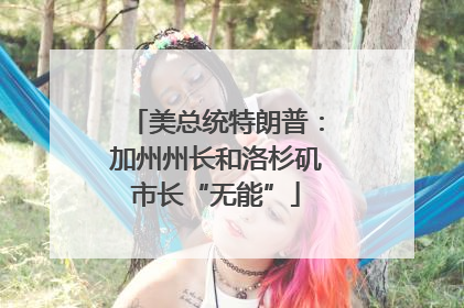 美总统特朗普：加州州长和洛杉矶市长“无能”