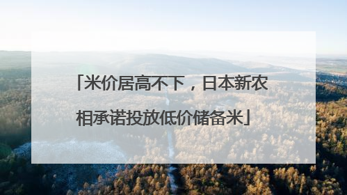 米价居高不下，日本新农相承诺投放低价储备米