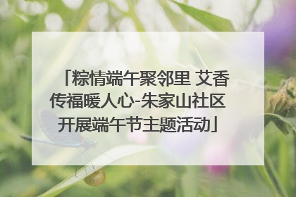 粽情端午聚邻里 艾香传福暖人心-朱家山社区开展端午节主题活动