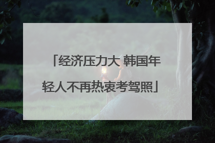 经济压力大 韩国年轻人不再热衷考驾照
