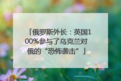 俄罗斯外长：英国100%参与了乌克兰对俄的“恐怖袭击”