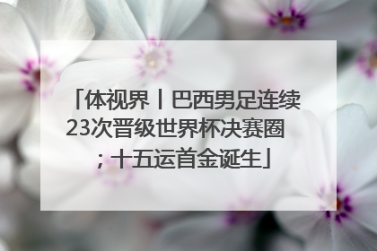 体视界丨巴西男足连续23次晋级世界杯决赛圈；十五运首金诞生