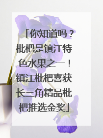 你知道吗？枇杷是镇江特色水果之一！镇江枇杷喜获长三角精品枇杷推选金奖
