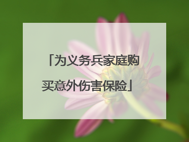 为义务兵家庭购买意外伤害保险