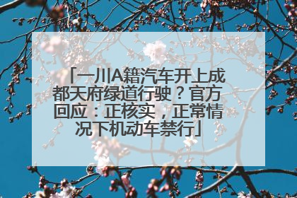 一川A籍汽车开上成都天府绿道行驶？官方回应：正核实，正常情况下机动车禁行