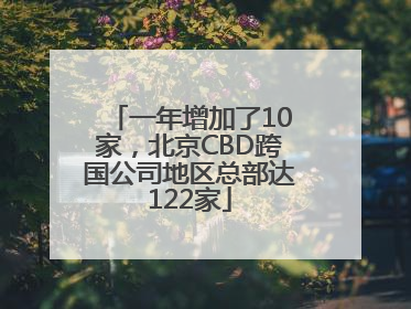 一年增加了10家，北京CBD跨国公司地区总部达122家