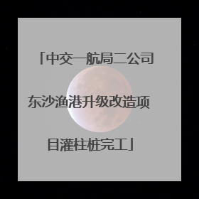 中交一航局二公司东沙渔港升级改造项目灌柱桩完工