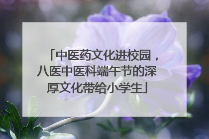 中医药文化进校园，八医中医科端午节的深厚文化带给小学生