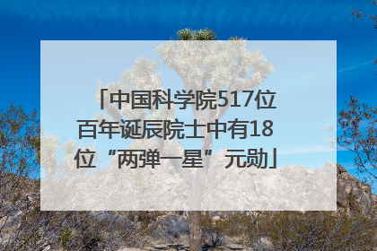 中国科学院517位百年诞辰院士中有18位“两弹一星”元勋