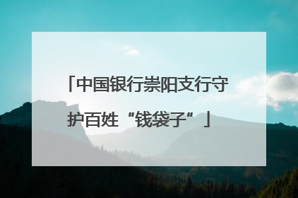 中国银行崇阳支行守护百姓“钱袋子”