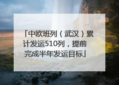 中欧班列（武汉）累计发运510列，提前完成半年发运目标