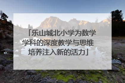 乐山城北小学为数学学科的深度教学与思维培养注入新的活力