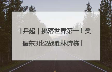 乒超｜挑落世界第一！樊振东3比2战胜林诗栋