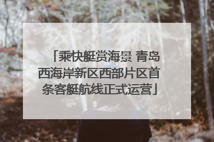 乘快艇赏海景 青岛西海岸新区西部片区首条客艇航线正式运营