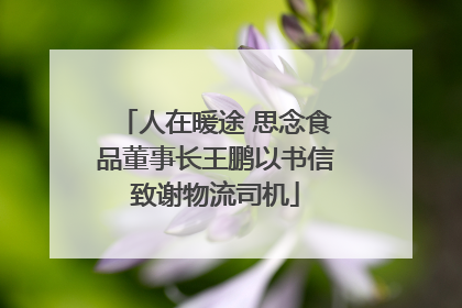 人在暖途 思念食品董事长王鹏以书信致谢物流司机
