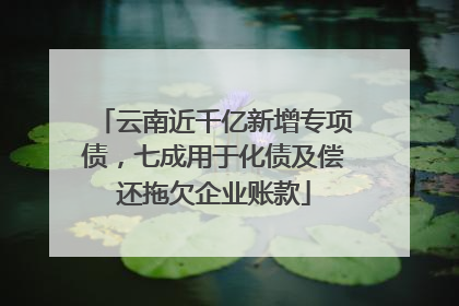 云南近千亿新增专项债，七成用于化债及偿还拖欠企业账款